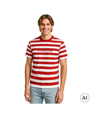 GUESS CAMISETAS M4YI84K9XF1_BL-RO BLANCO-ROJO (M)