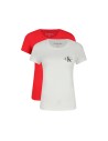 CALVIN KLEIN CAMISETAS J20J219734_BL-RO BLANCO-ROJO (W)